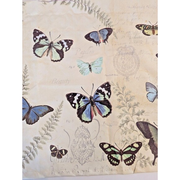 Laural Home Butterfly Window Valance Blue Cream Background 18 x 60-in Gift NEW - Picture 3 of 5